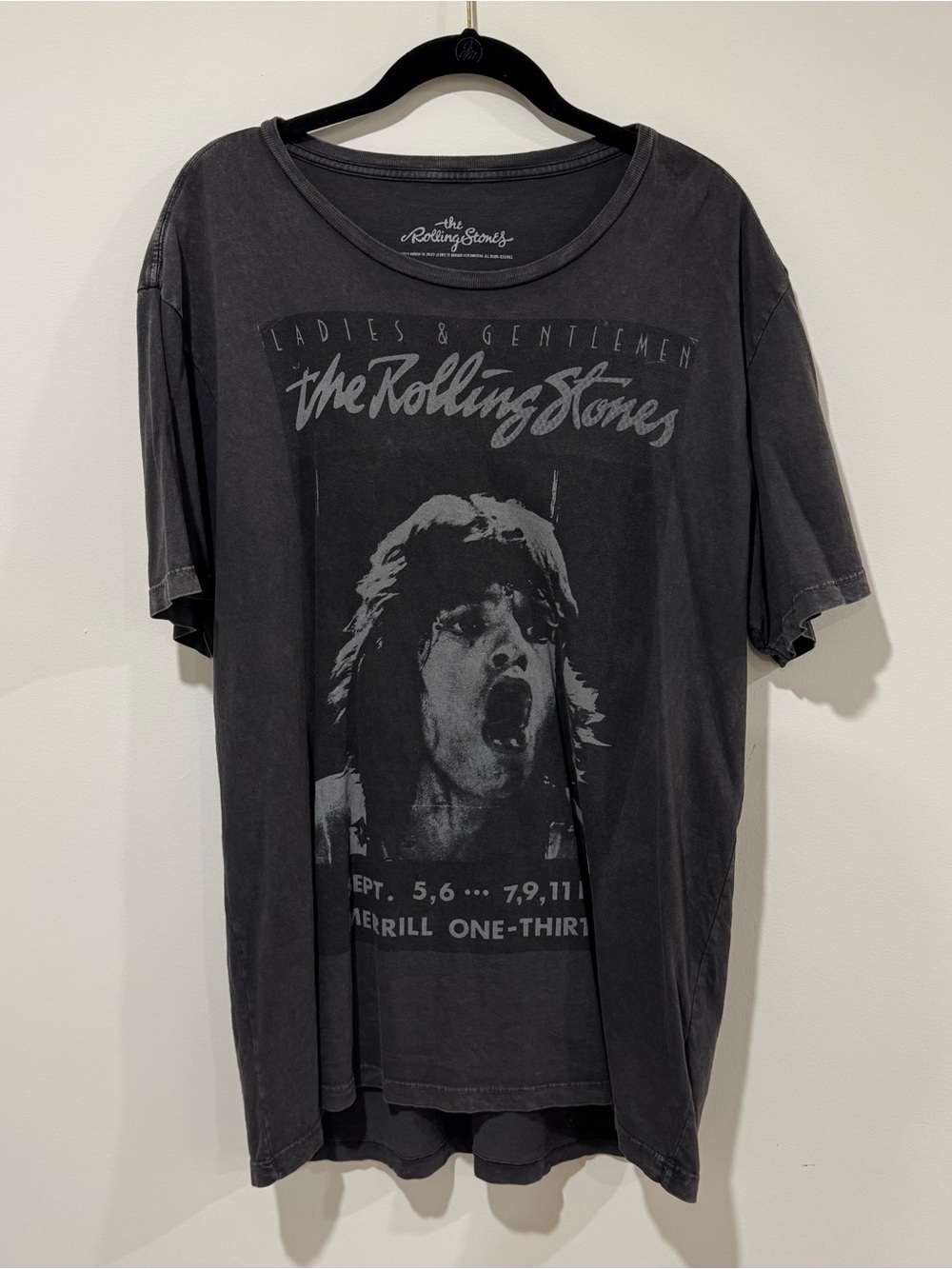 The Rolling Stones Ellus Rock Edition 100% cotton washed black/grey t-shirt XL